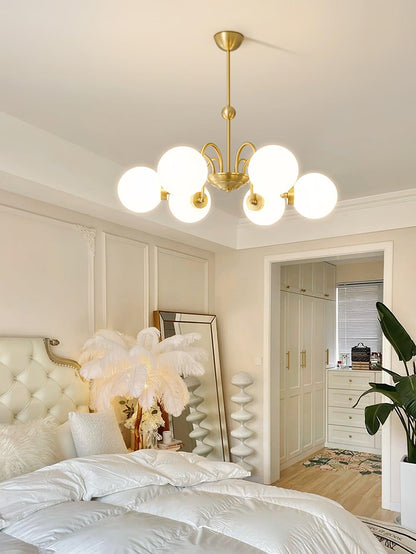 Yisu Brass Chandelier - Elegant Design with Adjustable Height & Dimmer