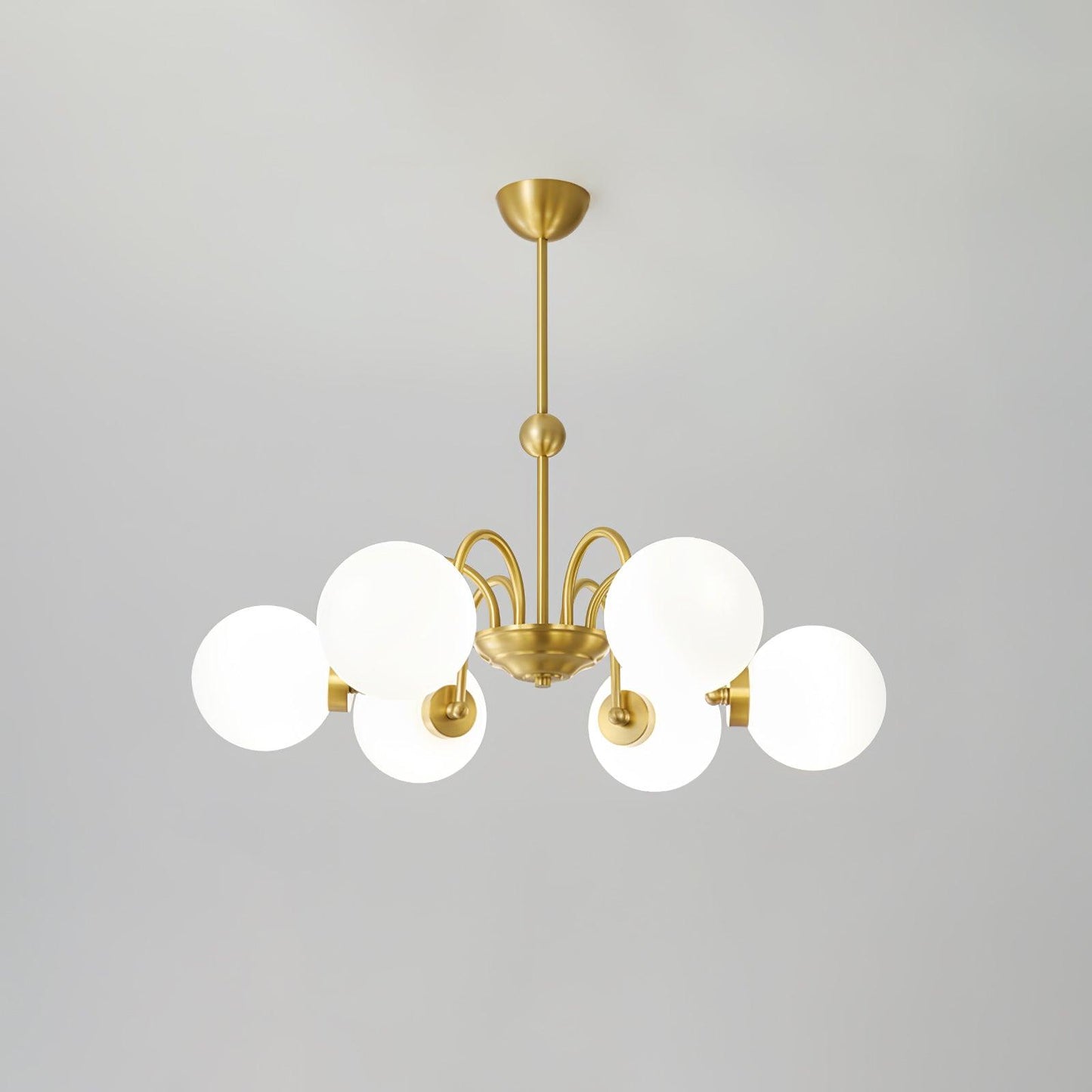 Yisu Brass Chandelier - Elegant Design with Adjustable Height & Dimmer