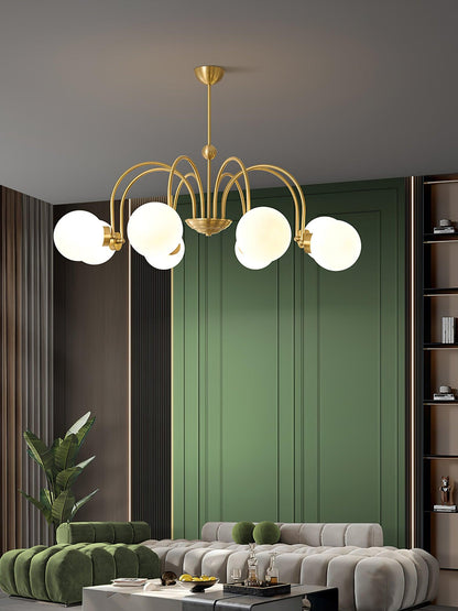 Yisu Brass Chandelier - Elegant Design with Adjustable Height & Dimmer