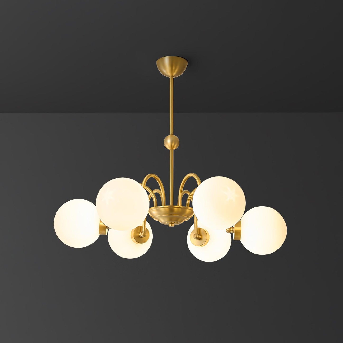 Yisu Brass Chandelier - Elegant Design with Adjustable Height & Dimmer