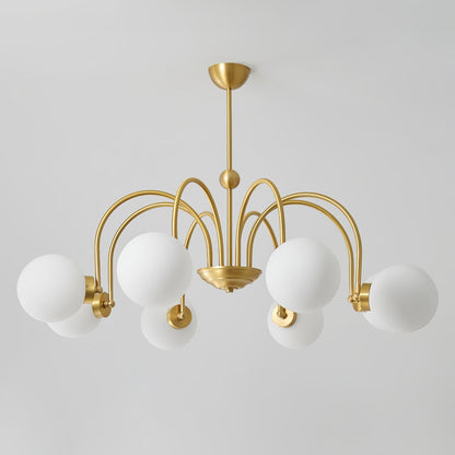 Yisu Brass Chandelier - Elegant Design with Adjustable Height & Dimmer