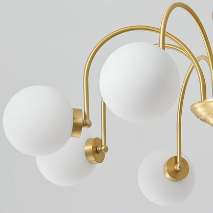Yisu Brass Chandelier - Elegant Design with Adjustable Height & Dimmer