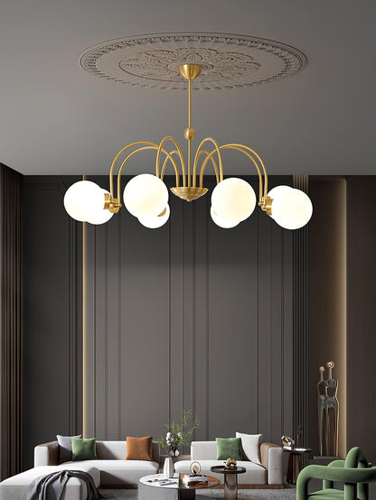 Yisu Brass Chandelier - Elegant Design with Adjustable Height & Dimmer