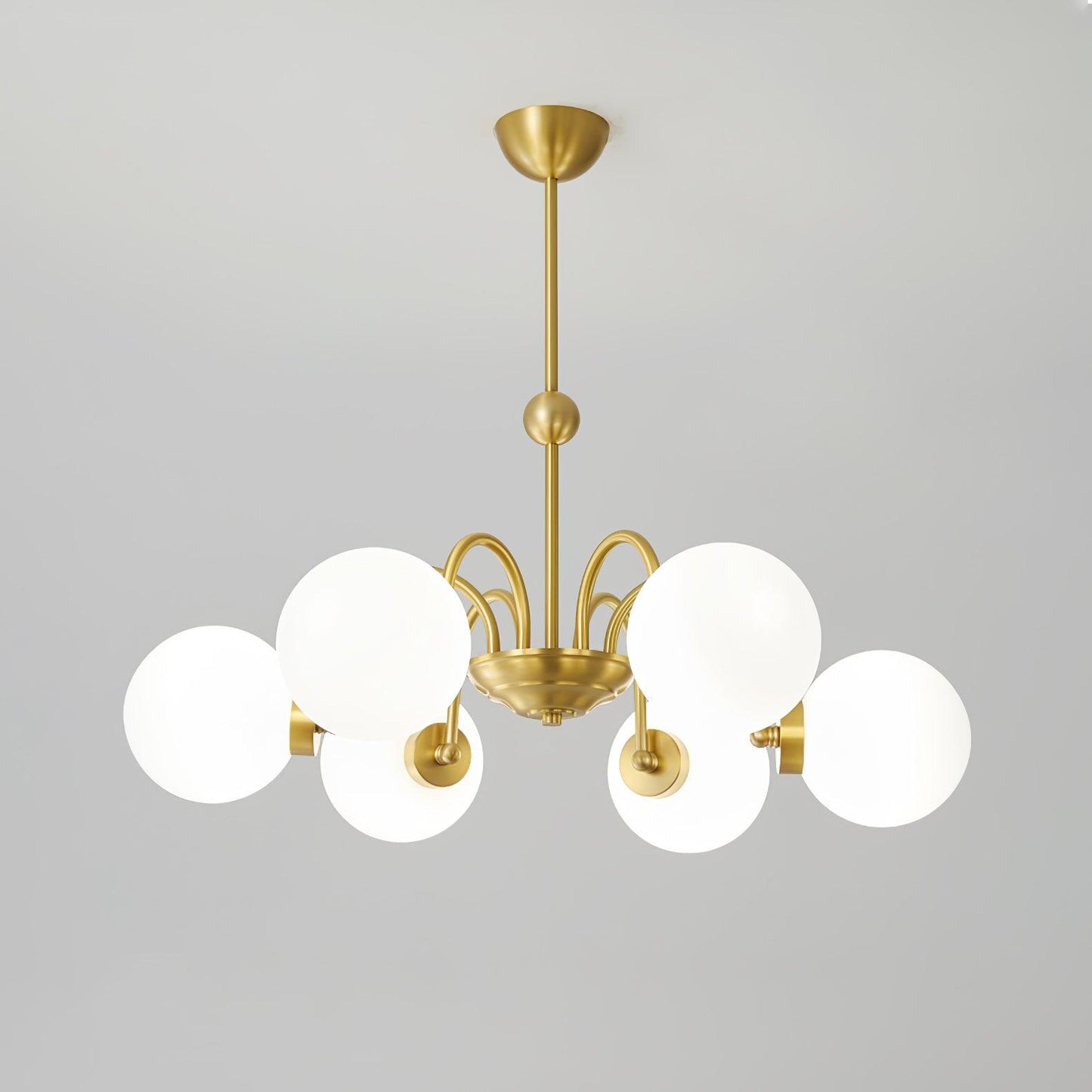 Yisu Brass Chandelier - Elegant Design with Adjustable Height & Dimmer