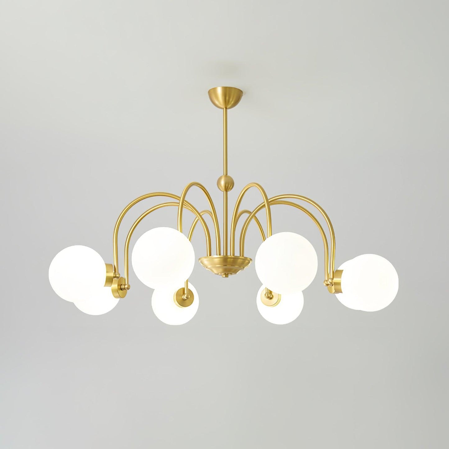 Yisu Brass Chandelier - Elegant Design with Adjustable Height & Dimmer