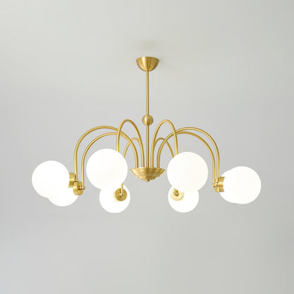 Yisu Brass Chandelier - Elegant Design with Adjustable Height & Dimmer