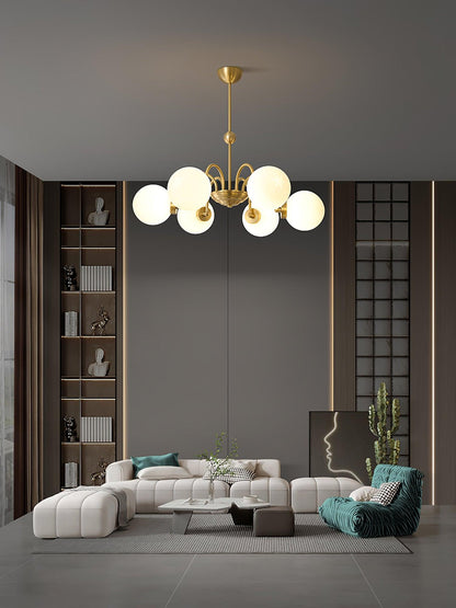Yisu Brass Chandelier - Elegant Design with Adjustable Height & Dimmer
