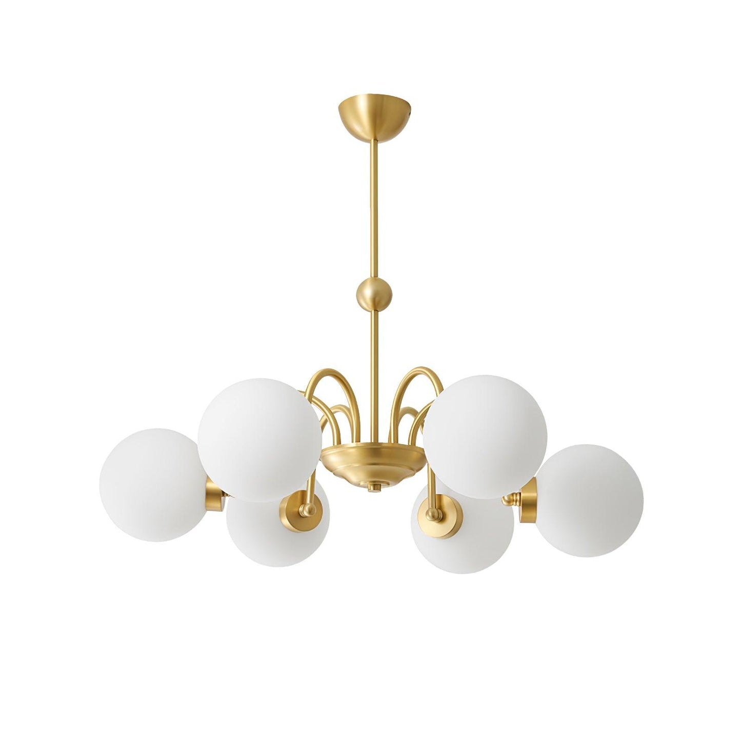 Yisu Brass Chandelier - Elegant Design with Adjustable Height & Dimmer