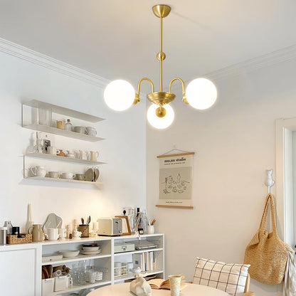 Yisu Brass Chandelier - Elegant Design with Adjustable Height & Dimmer