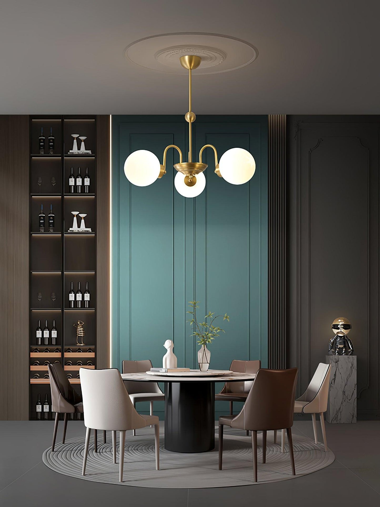 Yisu Brass Chandelier - Elegant Design with Adjustable Height & Dimmer