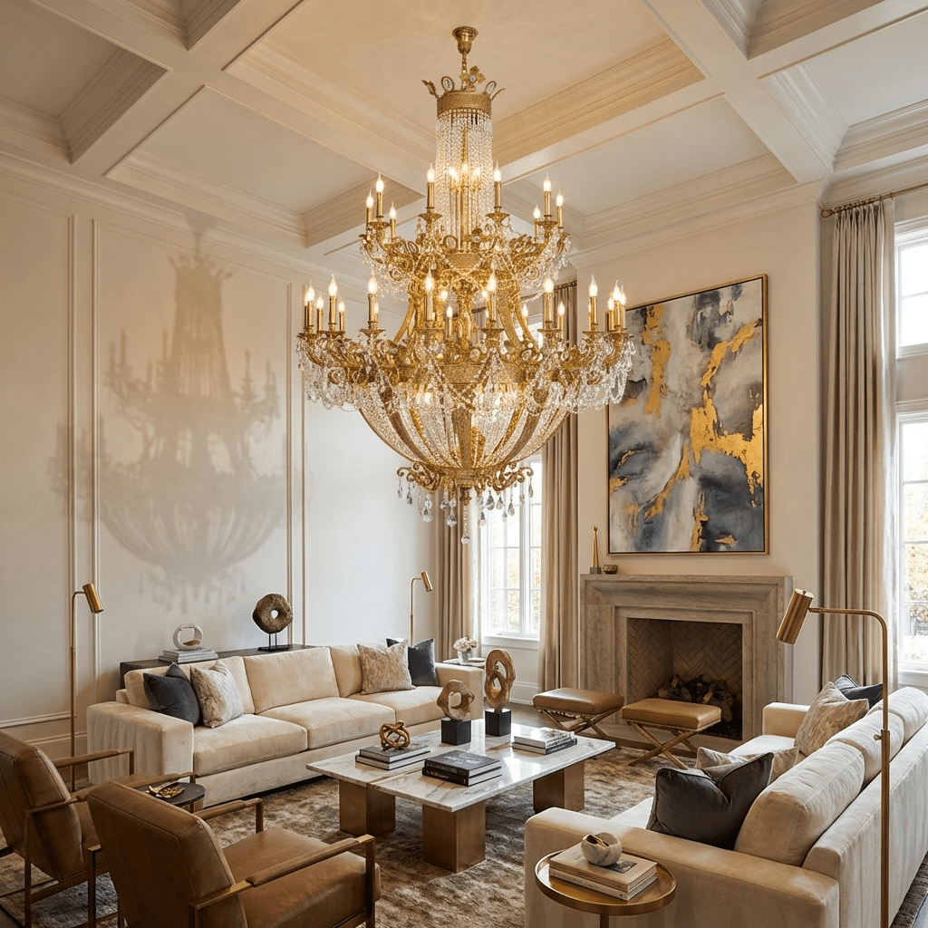 Zaira Opulent Chandelier - Elegant Crystal Design with Adjustable Heig