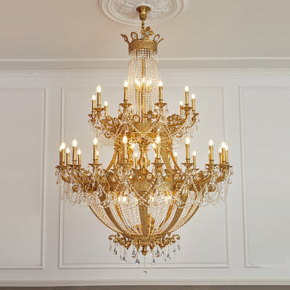 Zaira Opulent Chandelier - Elegant Crystal Design with Adjustable Heig