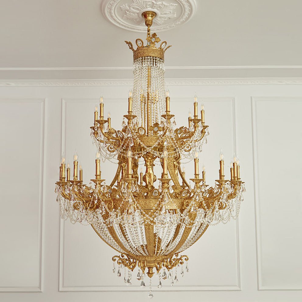 Zaira Opulent Chandelier - Elegant Crystal Design with Adjustable Heig