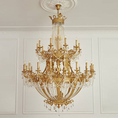 Zaira Opulent Chandelier - Elegant Crystal Design with Adjustable Heig