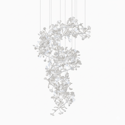 Gingko Spiral Leaf Chandelier - Elegant Design with LED Illumination