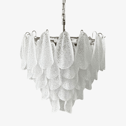 Elegant Glass Teardrop Chandelier with Adjustable Height & LED Compati