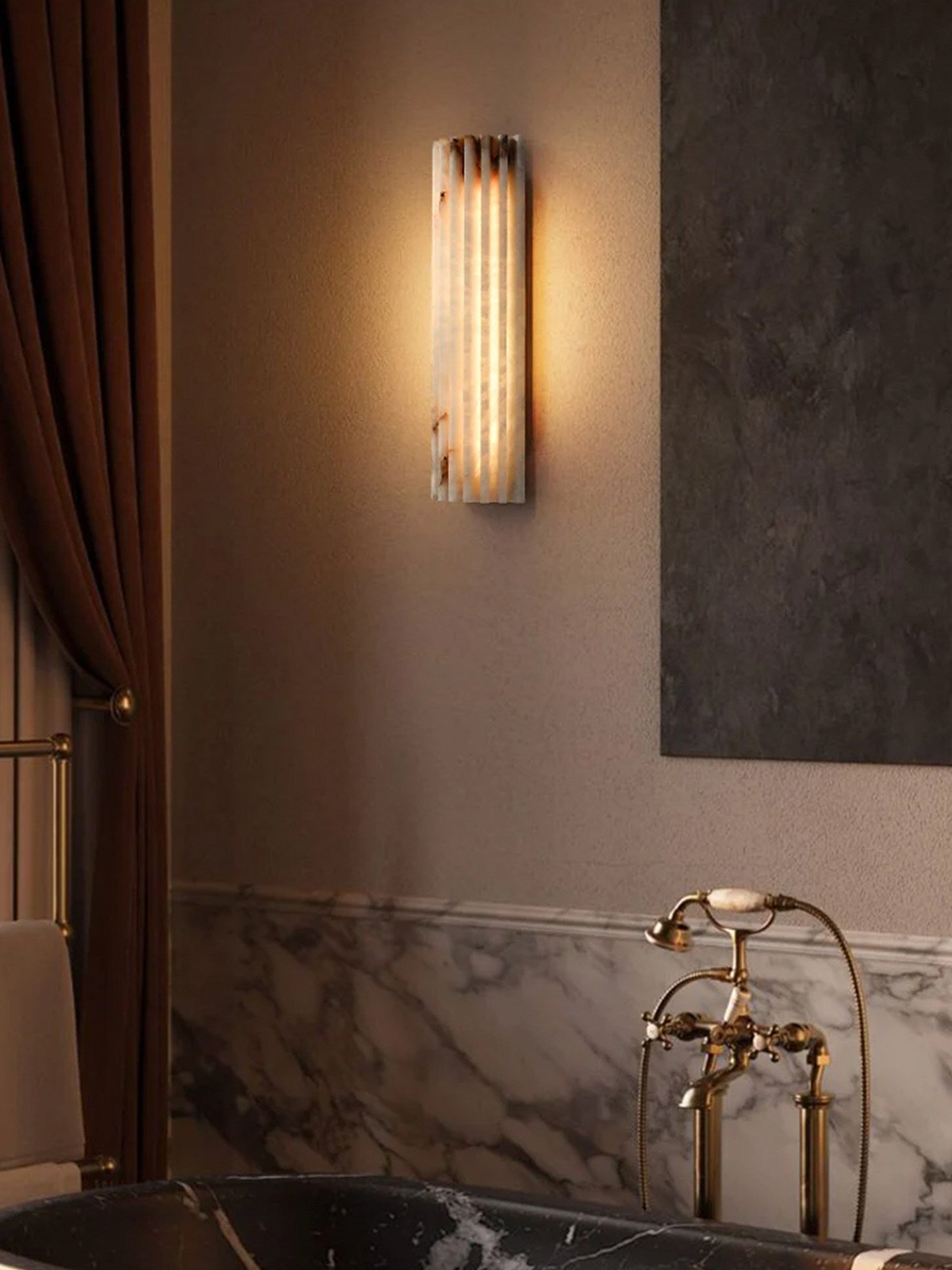 Alabaster Wall Light - Elegant Design, Adjustable Brightness