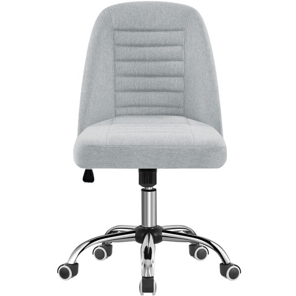 Mid Back PU Leather Armless Desk Office Chair Position 5