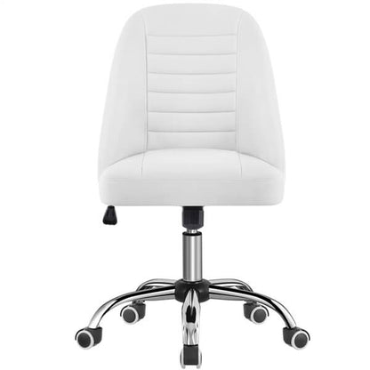 Mid Back PU Leather Armless Desk Office Chair Position 3