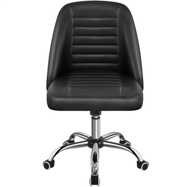 Mid Back PU Leather Armless Desk Office Chair Position 2