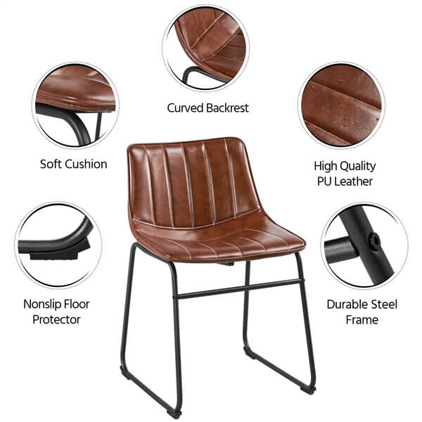 Outdoor Kitchen Dining Room Chairs with Metal Legs Set of 4 Position 4