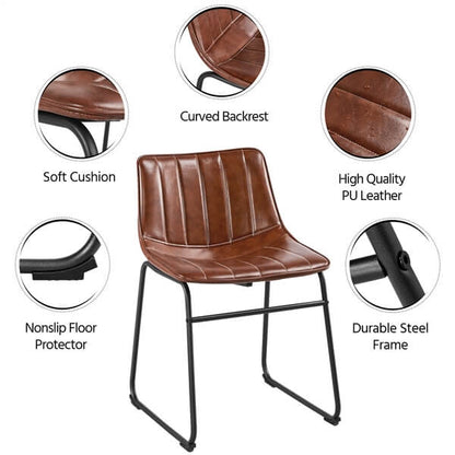 Outdoor Kitchen Dining Room Chairs with Metal Legs Set of 4 Position 4