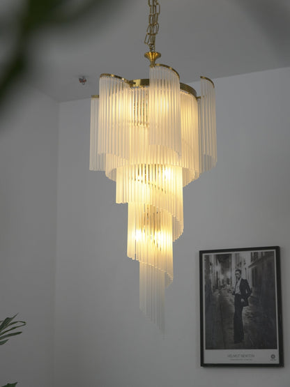 Heliora Cascade Chandelier - Elegant Design with Adjustable Height & L
