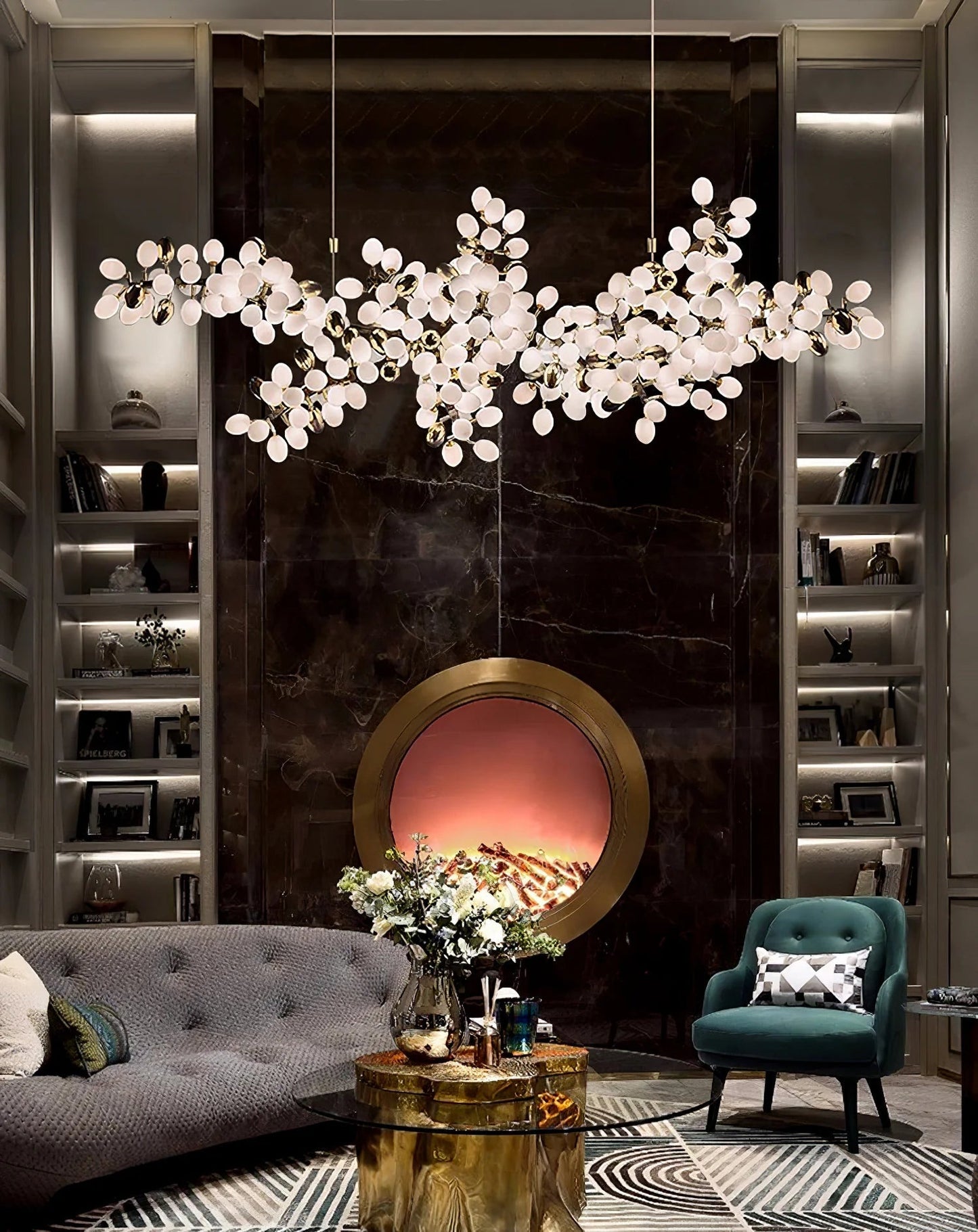 Selene Droplet Chandelier - Elegant Crystal Design with Adjustable Hei