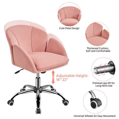 Cute Velvet Desk Chair for Home Office Position 4