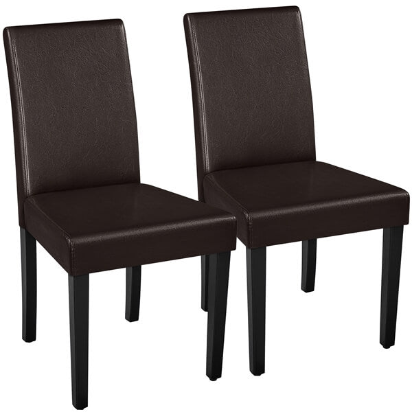 Set of 2 Faux Leather Modern Dining Room Chairs Position 2