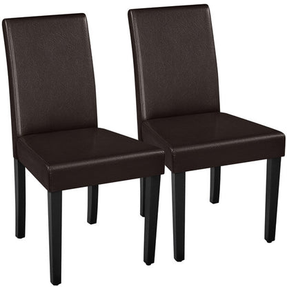 Set of 2 Faux Leather Modern Dining Room Chairs Position 2
