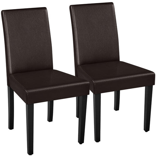 Set of 2 Faux Leather Modern Dining Room Chairs Position 2