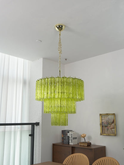 Glacier Tier Chandelier - Elegant Crystal Design with Adjustable Heigh