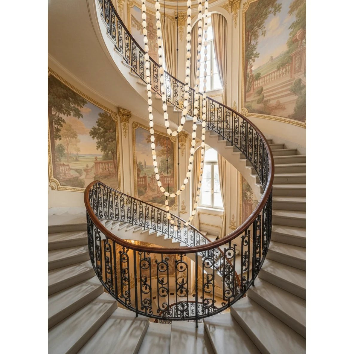 Riviere Chain Chandelier - Elegant Design, Adjustable Height, LED Comp