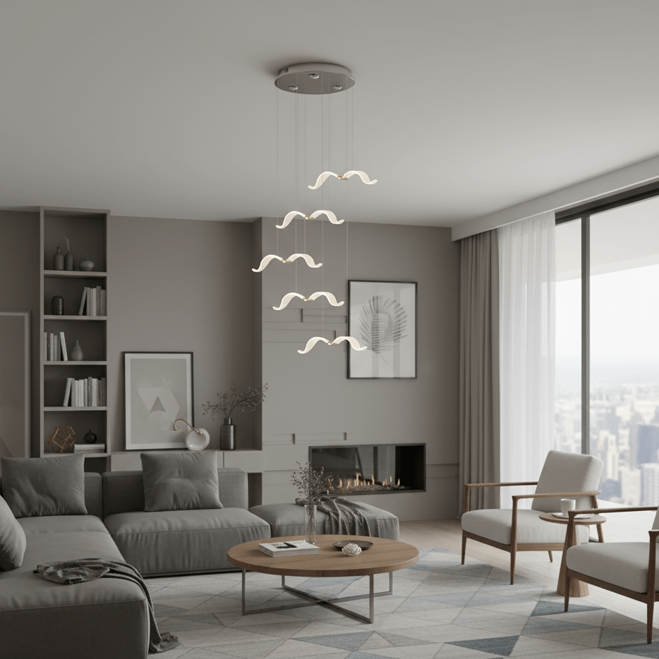 Elegant Large Seagull Chandelier - Adjustable Height, Energy-Efficient