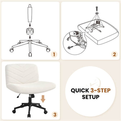 Wide Criss Cross Chair with Wheels Position 6