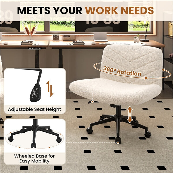 Wide Criss Cross Chair with Wheels Position 8