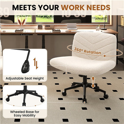 Wide Criss Cross Chair with Wheels Position 8
