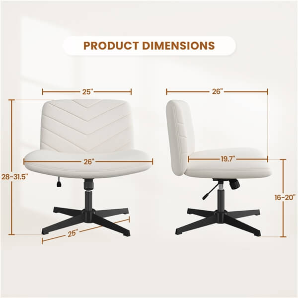 Wide Criss Cross Chair with No Wheels Position 5