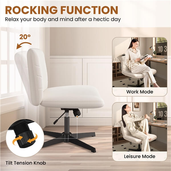 Wide Criss Cross Chair with No Wheels Position 8