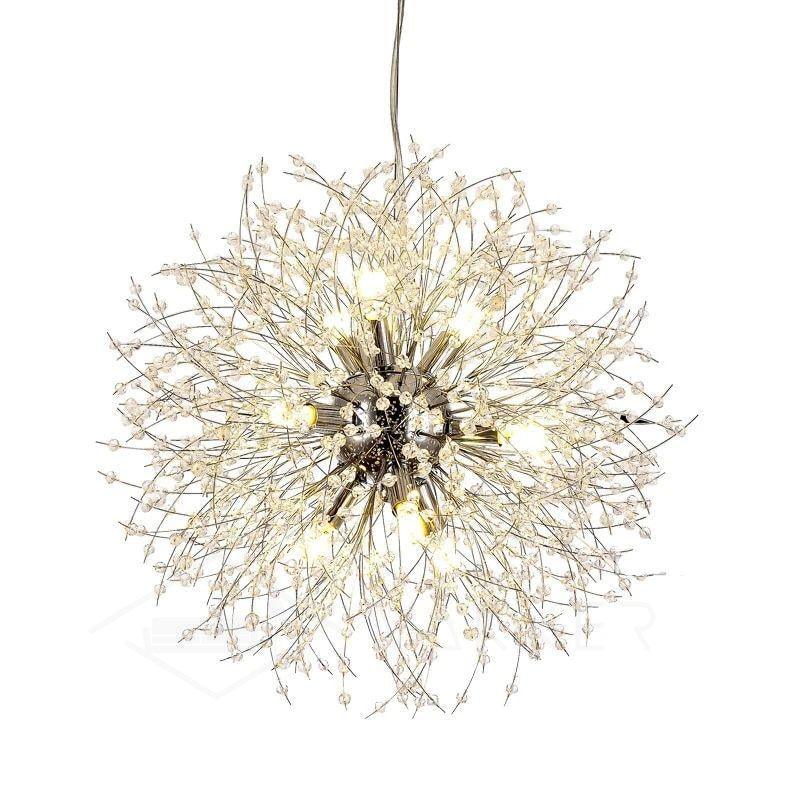 Elegant Crystal Dandelion Chandelier - Adjustable Brightness & Modern