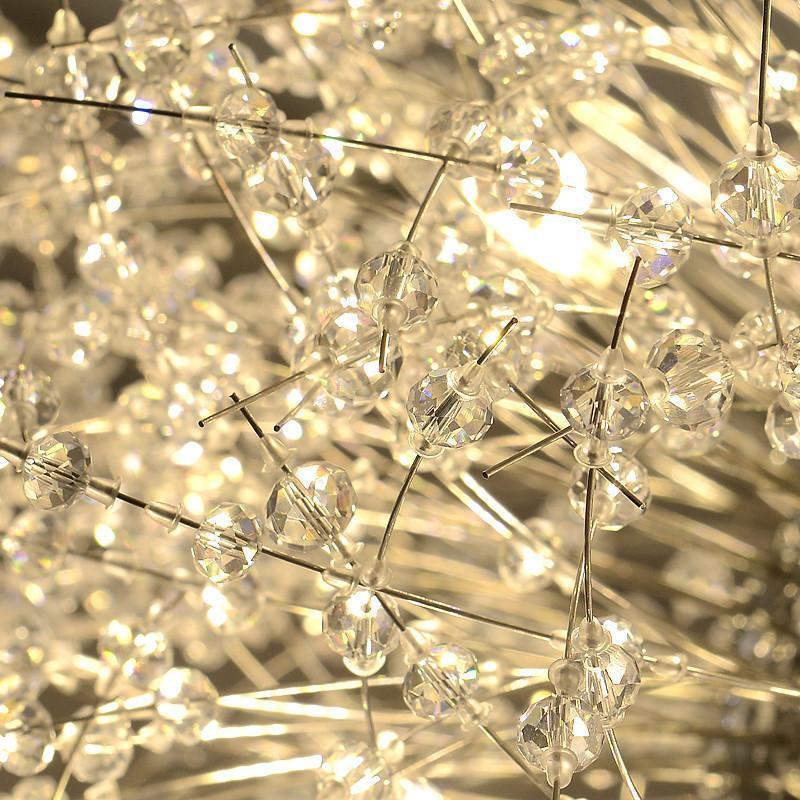 Elegant Crystal Dandelion Chandelier - Adjustable Brightness & Modern