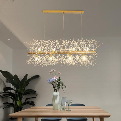 Elegant Crystal Dandelion Chandelier - Adjustable Brightness & Modern