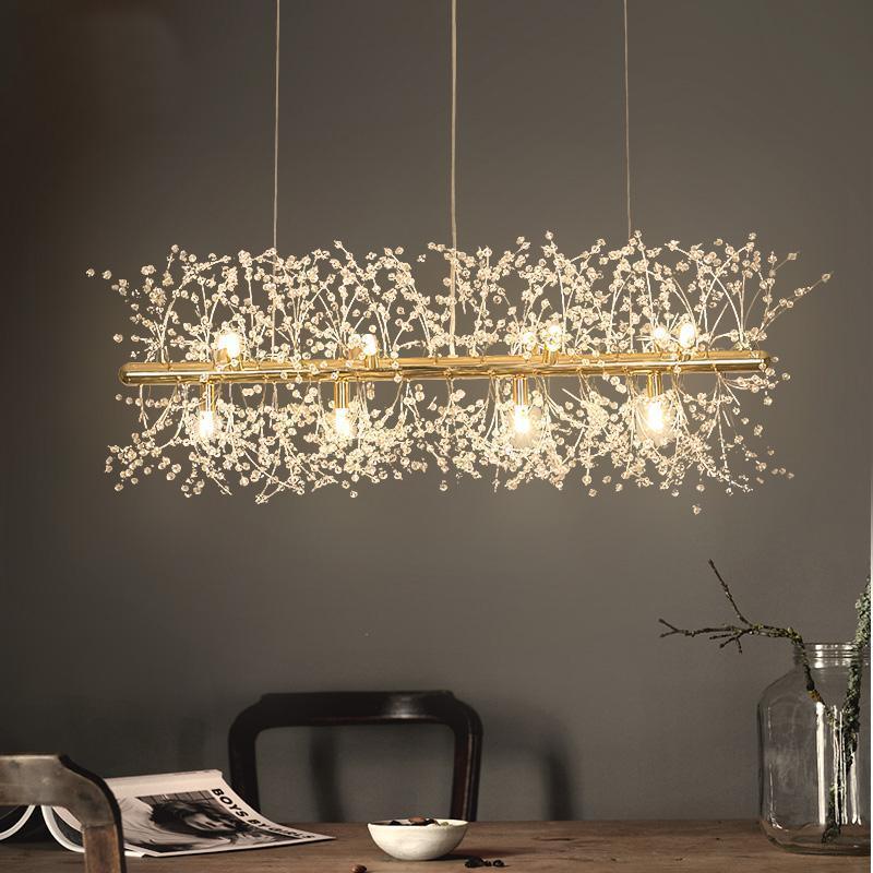 Elegant Crystal Dandelion Chandelier - Adjustable Brightness & Modern