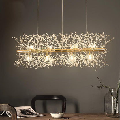 Elegant Crystal Dandelion Chandelier - Adjustable Brightness & Modern
