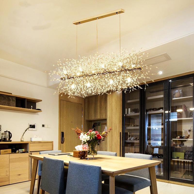 Elegant Crystal Dandelion Chandelier - Adjustable Brightness & Modern