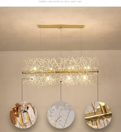 Elegant Crystal Dandelion Chandelier - Adjustable Brightness & Modern