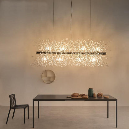 Elegant Crystal Dandelion Chandelier - Adjustable Brightness & Modern