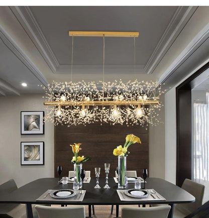 Elegant Crystal Dandelion Chandelier - Adjustable Brightness & Modern