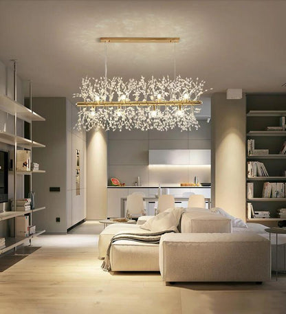 Elegant Crystal Dandelion Chandelier - Adjustable Brightness & Modern